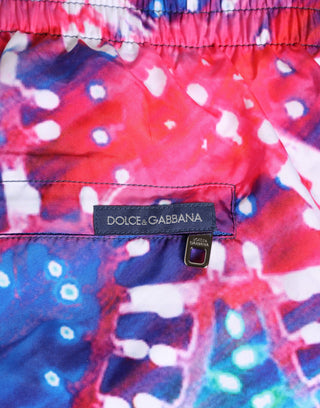 Bañador tipo short de poliéster con estampado neón multicolor  