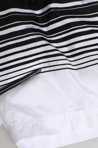 Black White Striped DG Logo Men Short  Swimwear