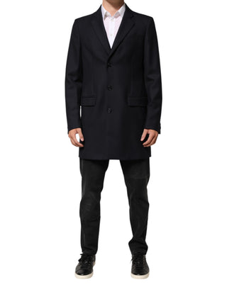 Chaqueta americana para hombre de lana azul oscuro  