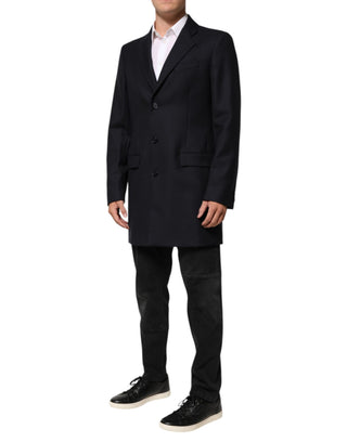 Chaqueta americana para hombre de lana azul oscuro  
