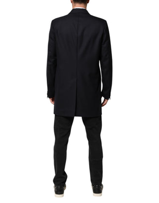 Chaqueta americana para hombre de lana azul oscuro  