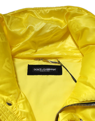 Gelbe Nylon-Logo-Steppbomberjacke für Herren