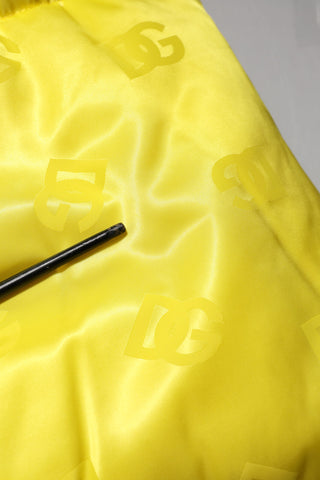 Gelbe Nylon-Logo-Steppbomberjacke für Herren