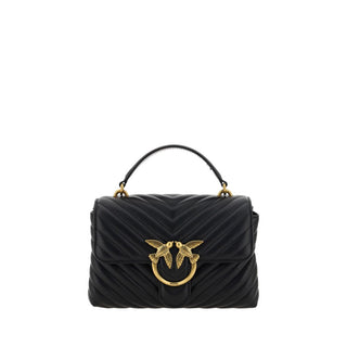 Handtasche aus schwarzem Kalbsleder (Bos Taurus)