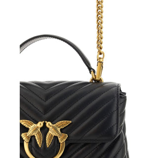 Handtasche aus schwarzem Kalbsleder (Bos Taurus)
