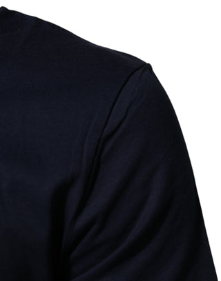Dark Blue Cotton DG Logo Print Men’s Top T-shirt