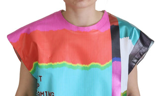Mehrfarbige Print-Bluse Baumwoll-Tanktop TV-Print-T-Shirt