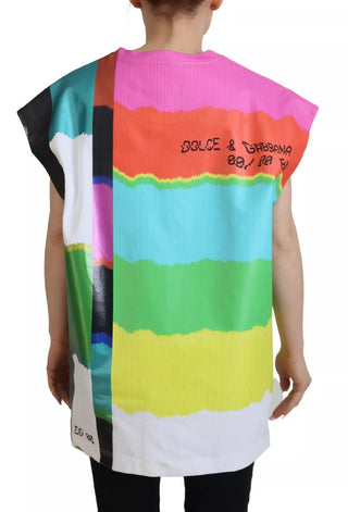 Mehrfarbige Print-Bluse Baumwoll-Tanktop TV-Print-T-Shirt