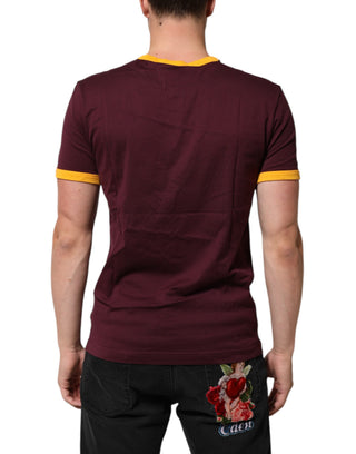 Burgundyfarbenes Baumwoll-T-Shirt DG Super King mit Logo