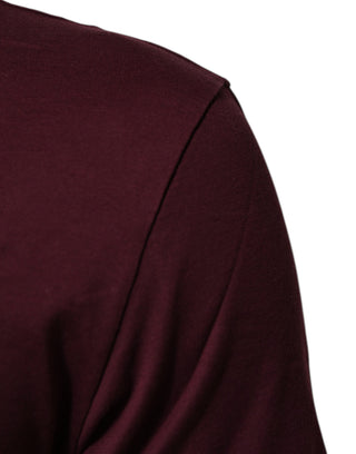 Burgundyfarbenes Baumwoll-T-Shirt DG Super King mit Logo