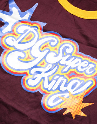 Burgundyfarbenes Baumwoll-T-Shirt DG Super King mit Logo