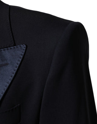 Dark Blue 3 Piece Wool Silk Blend Suit SICILIA