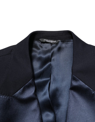 Dark Blue 3 Piece Wool Silk Blend Suit SICILIA