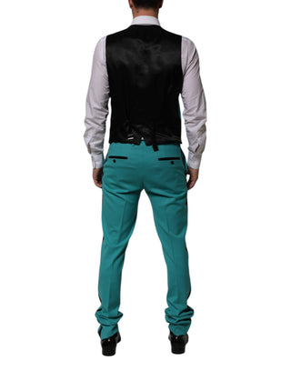 Cyan 3 Piece Wool Silk Blend Suit SICILIA