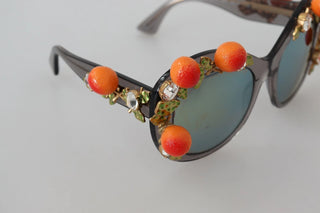 DG4283B Sonnenbrille mit Applikationen aus orangefarbenen Azetatkristallen
