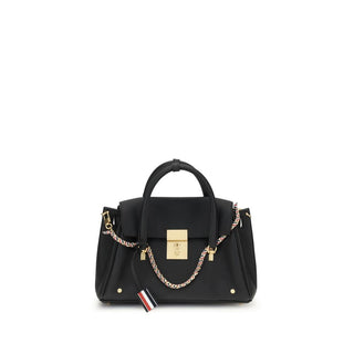 Bolso de mano de cuero de becerro negro Bos Taurus