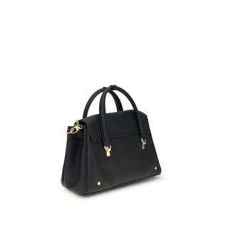 Bolso de mano de cuero de becerro negro Bos Taurus