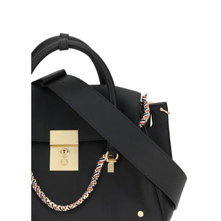 Bolso de mano de cuero de becerro negro Bos Taurus