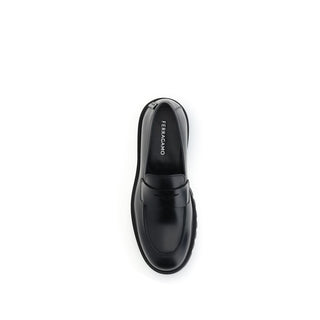 Mocasines slip-on de piel de becerro negra Bos Taurus