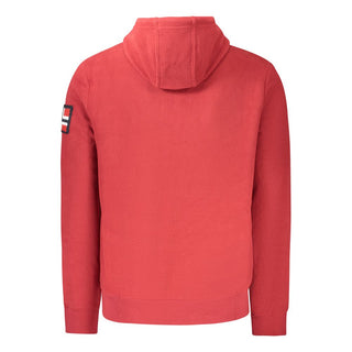Red Polyester Men's Hooded Sweatshirt