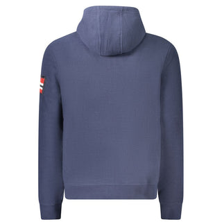 Blaues Polyester-Kapuzen-Sweatshirt für Herren