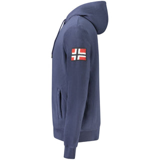 Blaues Polyester-Kapuzen-Sweatshirt für Herren