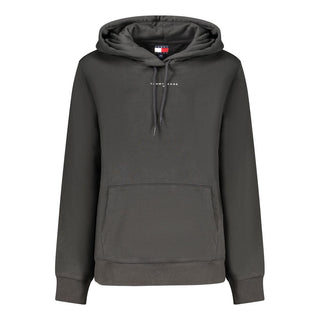 Black Cotton Women's Sweatshirt Hoodie