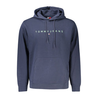 Blauer Herren-Kapuzenpullover aus Baumwolle