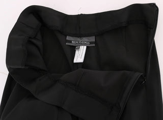 Black Stretch Straight Fit Dress Trousers Pants