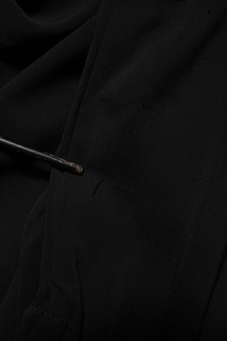 Black Viscose Blend Shirt Style Belted  Dress