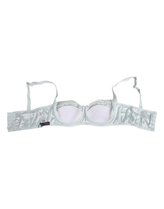 Light Blue Silk Semi-Padded Balconette Underwear