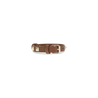 Armband aus braunem Leder und Metall