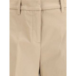 Beige Baumwoll Freizeithose
