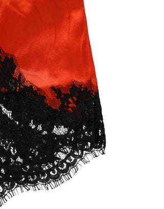 Rote Seidensatin-Spitzen-Shorts Unterwäsche