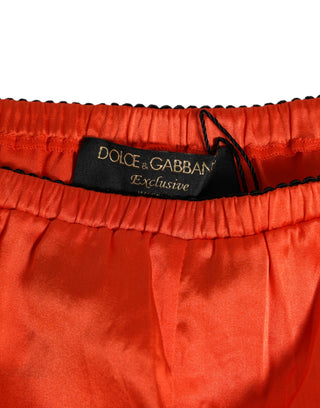 Rote Seidensatin-Spitzen-Shorts Unterwäsche