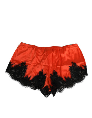 Rote Seidensatin-Spitzen-Shorts Unterwäsche