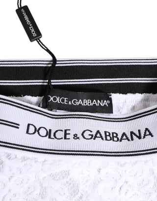 White Lace Slip Brief Logo Waistband Underwear