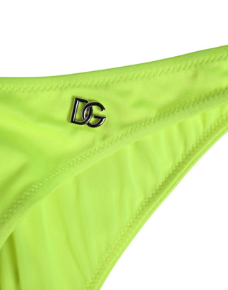 Neon-grüne DG-Logo-Bade-Slips für Damen Unterwäsche