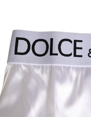 White Satin High-Waist Brief Logo Women Underwear