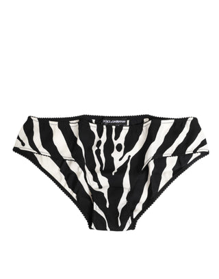 Schwarz-weißes Zebra-Muster Slip Unterwäsche