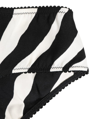 Schwarz-weißes Zebra-Muster Slip Unterwäsche