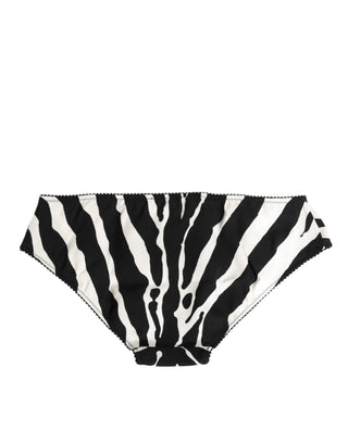 Schwarz-weißes Zebra-Muster Slip Unterwäsche