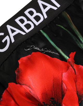 Black Floral Print High Waist Sheer Mesh Underwear