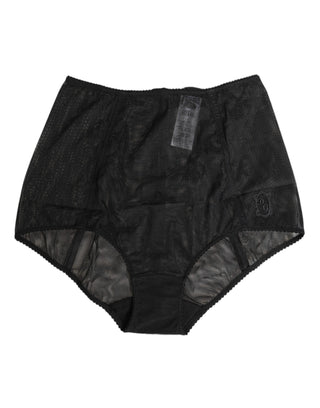 Schwarze High Waist Mesh Shapewear Unterwäsche mit transparenten Einsätzen