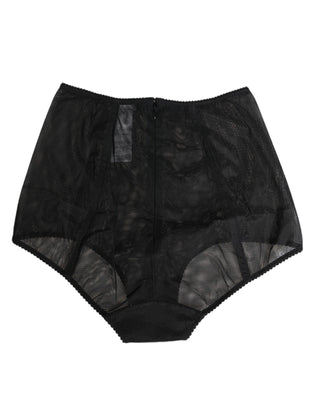 Schwarze High Waist Mesh Shapewear Unterwäsche mit transparenten Einsätzen