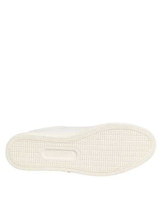 Weiße Leder-Sneaker mit Heiligem-Herz-Aufnäher