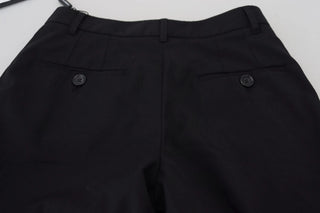 Schwarze High Waist Skinny Anzughose