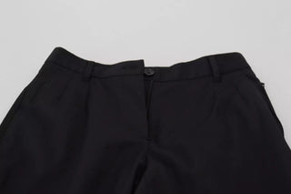 Schwarze High Waist Skinny Anzughose