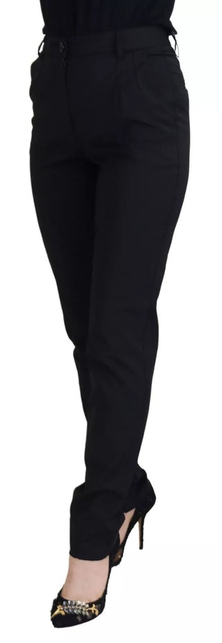 Schwarze High Waist Skinny Anzughose