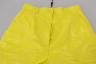 Pantalones ajustados de cintura alta amarillos para mujer